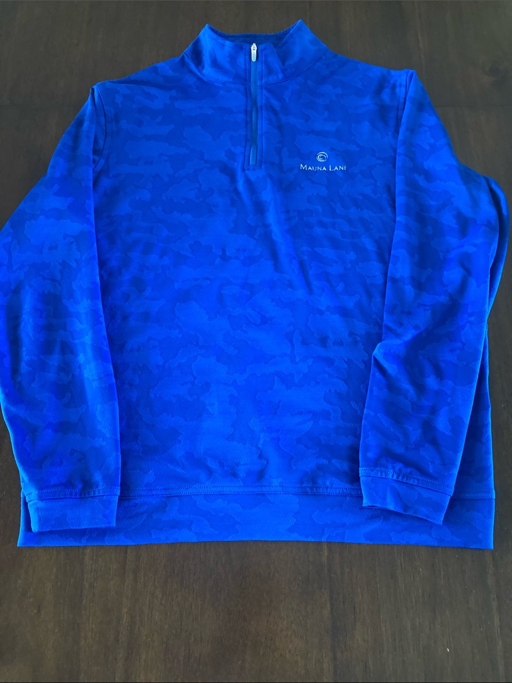 Peter Millar Royal Blue Camo Quarter-Zip Pullover mauna lani golf club